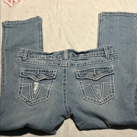 Rue21 Light Blue Distressed Straight Jeans - Picture 4 of 6